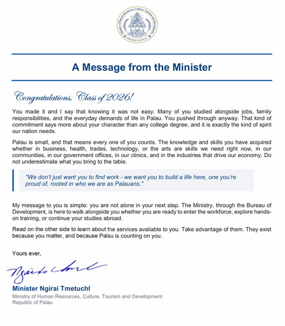 Minister's Letter